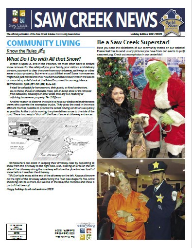 Saw Creek Newsletter – HOLIDAY 2021-2022